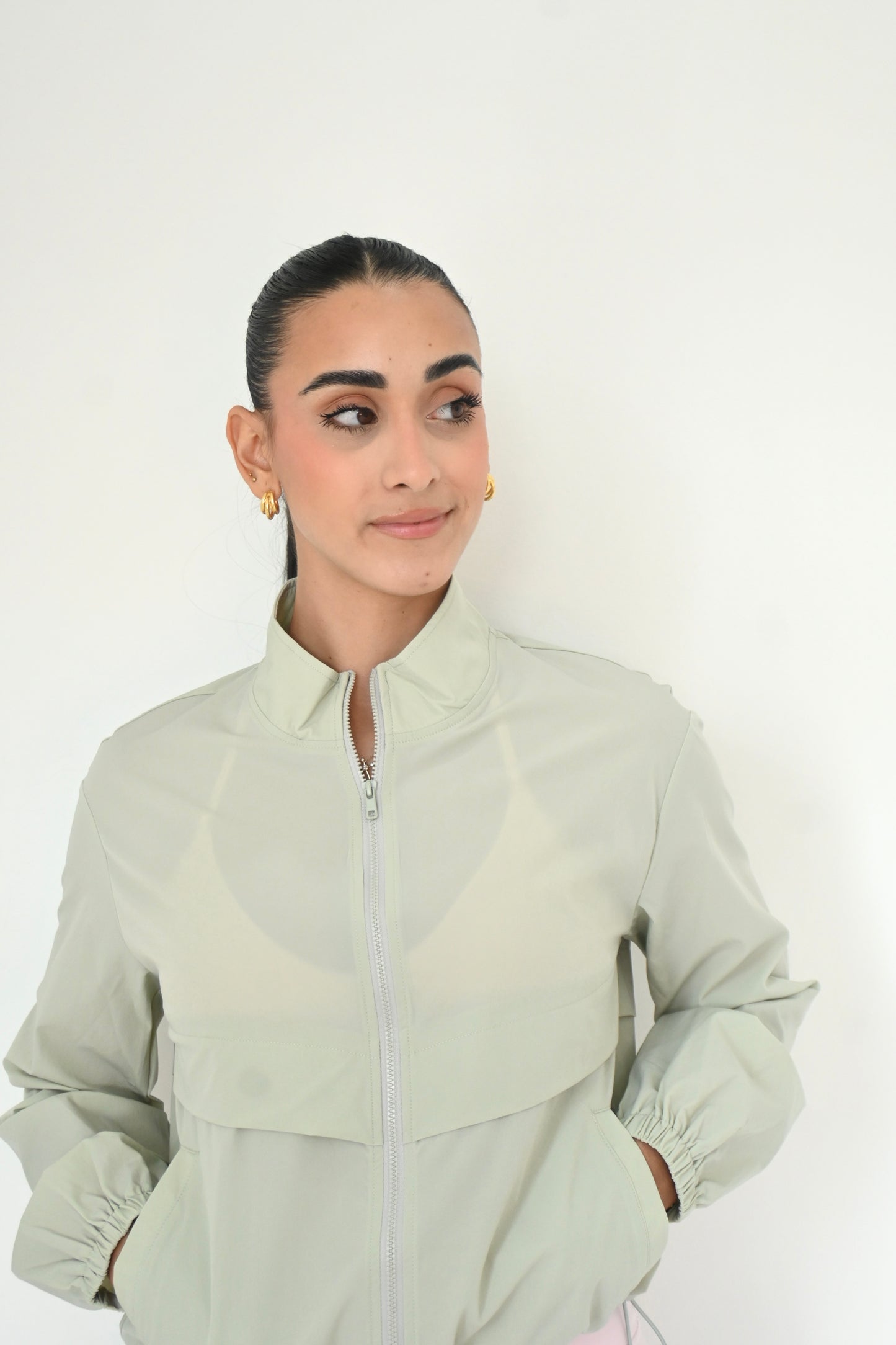 Water Resistance Green Jacket