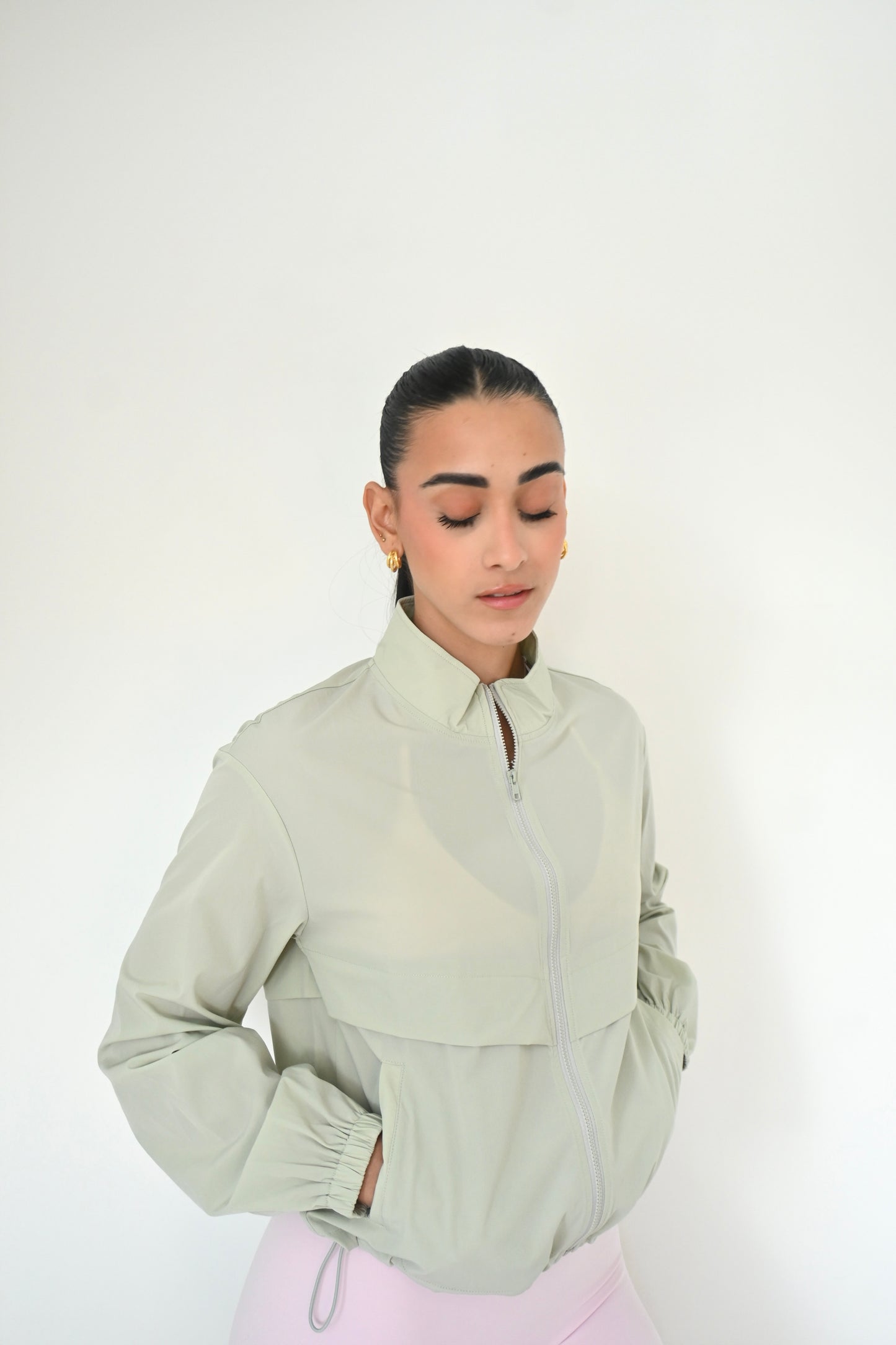 Water Resistance Green Jacket